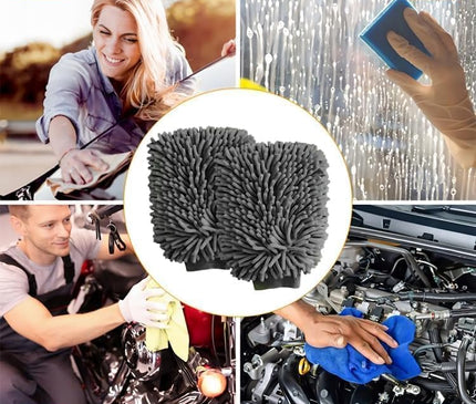 WASH & WHIPS Car Wash Kit - 3-Gallon Bucket with Particle Interceptor Trap, Shampoo, Chenille Mitt & Microfiber Soft Towel, 5pcs