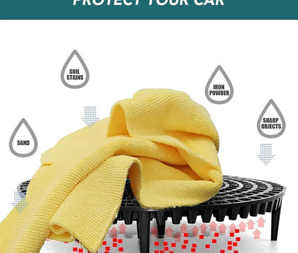 WASH & WHIPS Car Wash Kit - 3-Gallon Bucket with Particle Interceptor Trap, Shampoo, Chenille Mitt & Microfiber Soft Towel, 5pcs
