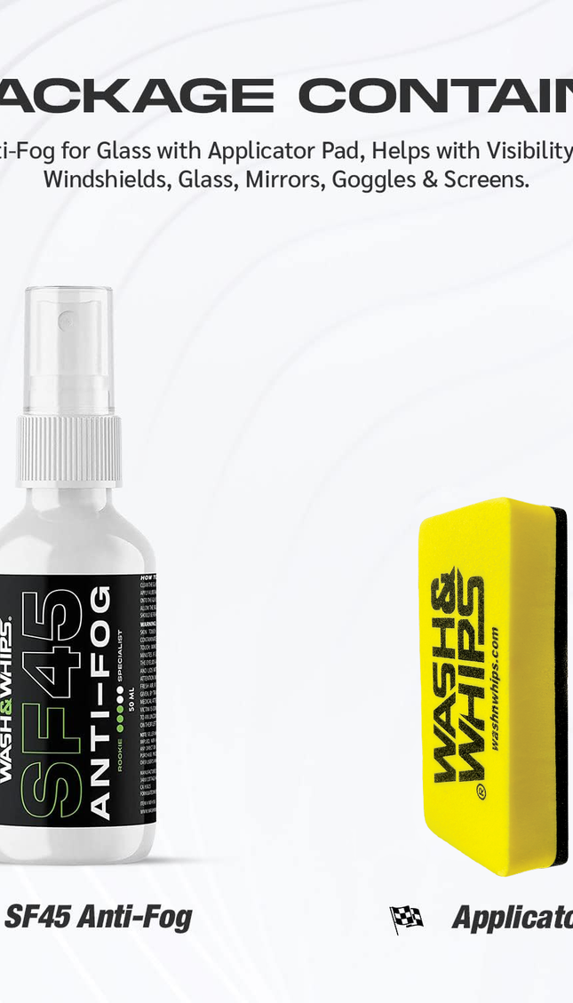 WASH&WHIPS SF45 Anti-Fog For Car Windshields