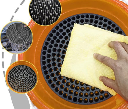 WASH & WHIPS Car Wash Kit - 3-Gallon Bucket with Particle Interceptor Trap, Shampoo, Chenille Mitt & Microfiber Soft Towel, 5pcs