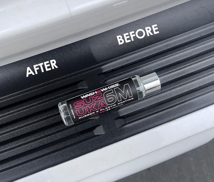 WASH&WHIPS Suzuka 6M Rubber & Plastic Coating for Cars, Restores and Brings Back Black - Concentrated Formula Non-Greasy, 60ml