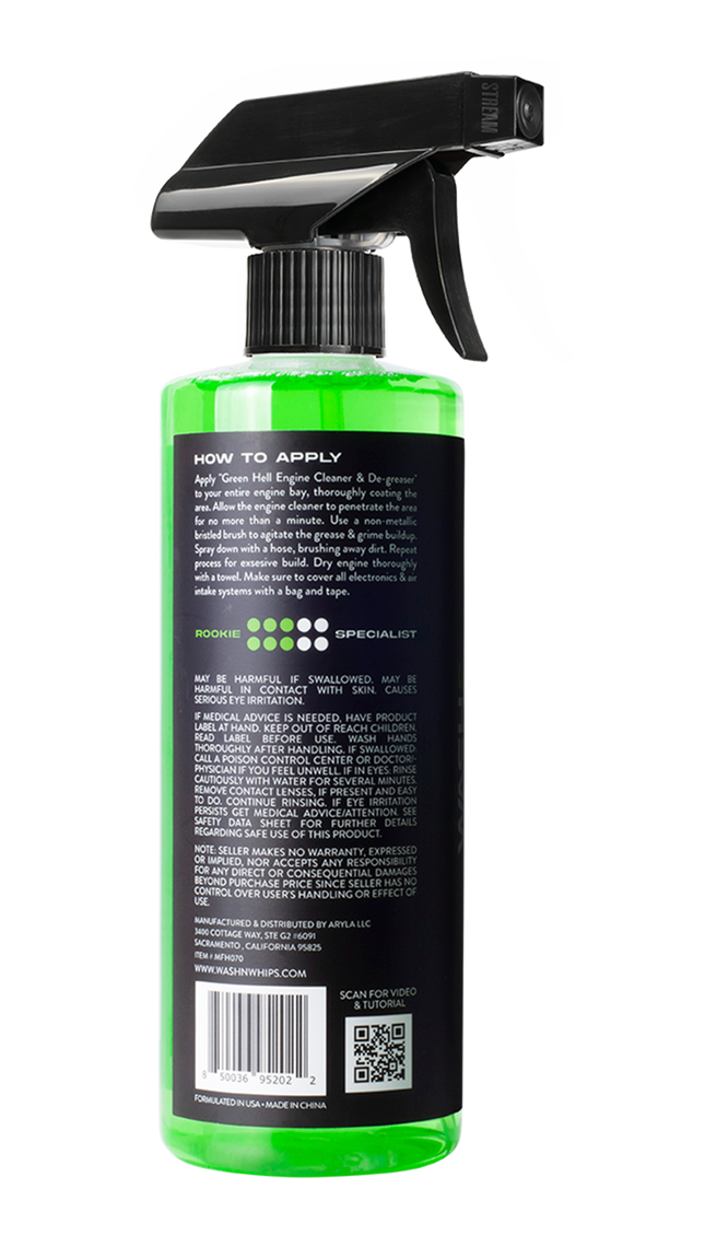 WASH&WHIPS Green Hell Engine Cleaner & Degreaser