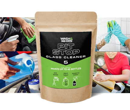WASH&WHIPS Pit Stop Glass Cleaner / All Surface Cleaner Refill Tablets (Makes 5 Gallons)