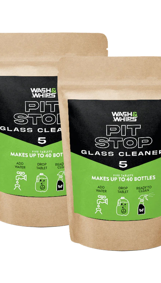 WASH&WHIPS Pit Stop Glass Cleaner / All Surface Cleaner Refill Tablets (Makes 5 Gallons)