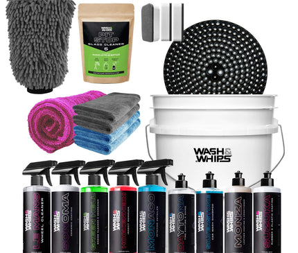 WASH&WHIPS Quick Detailing Pro Kit for Auto Detailing - 16-Piece Complete Car Care Set