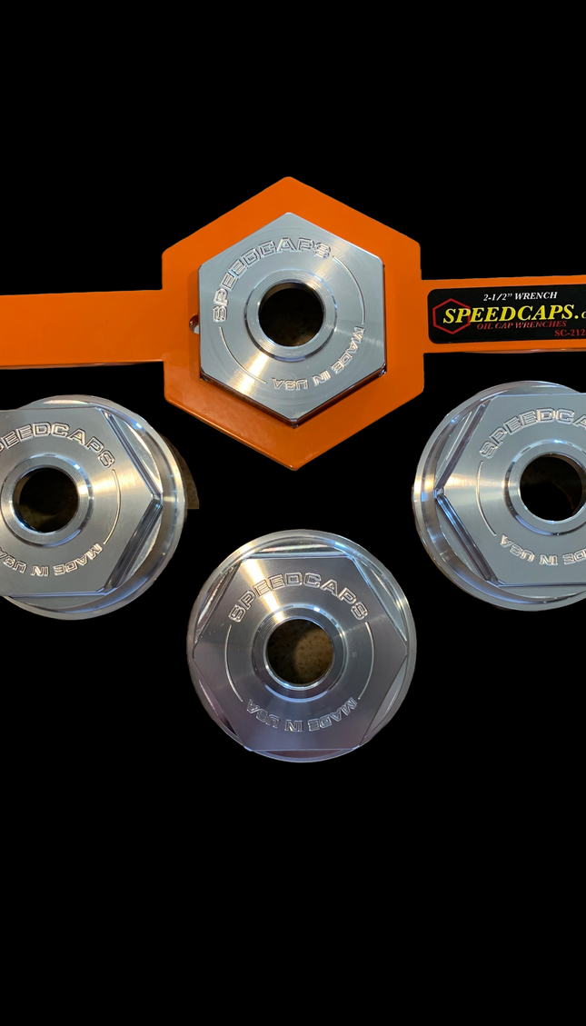(4) Velocity-Pack SC-35-PRO Oil Caps & 2-1/2 inch Wrench