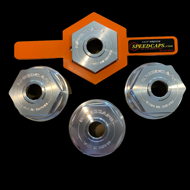 (4) Velocity-Pack SC-35-PRO Oil Caps & 2-1/2 inch Wrench